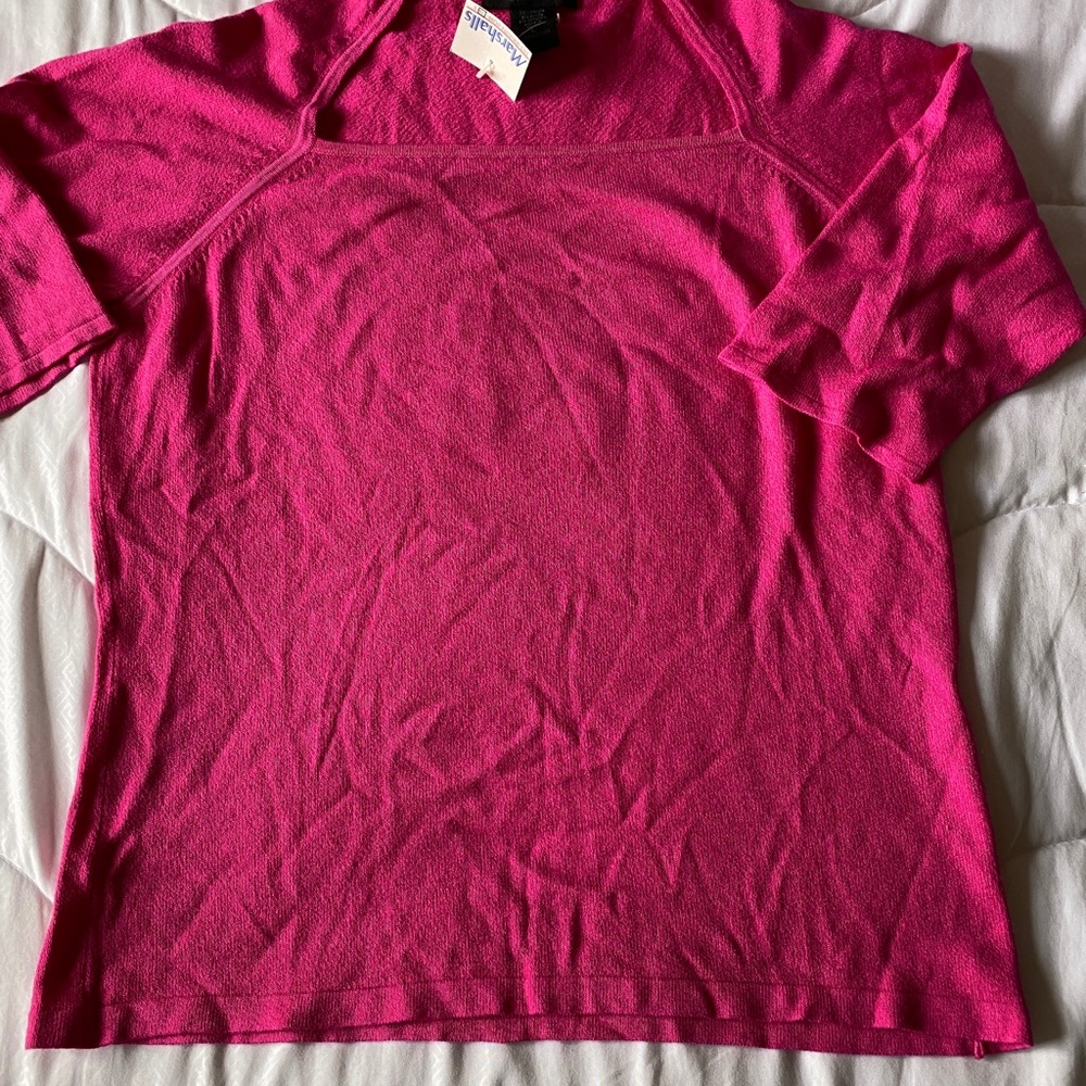 Pink Stretchy Top w/ Square Neckline